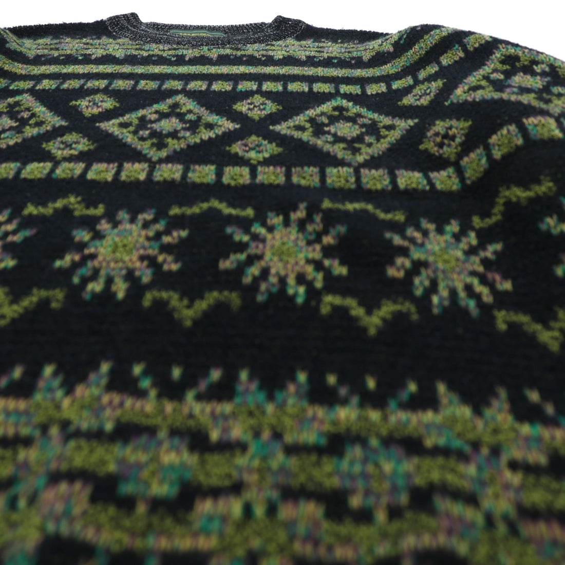 FIRENZE Jacquard Knitwear Allover Pattern Fair Isle Knit Sweater, Large, Khaki
