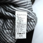 EDIFICE Varsity Jacket S with Leather Sleeves, Black Wool Herringbone, Cowhide