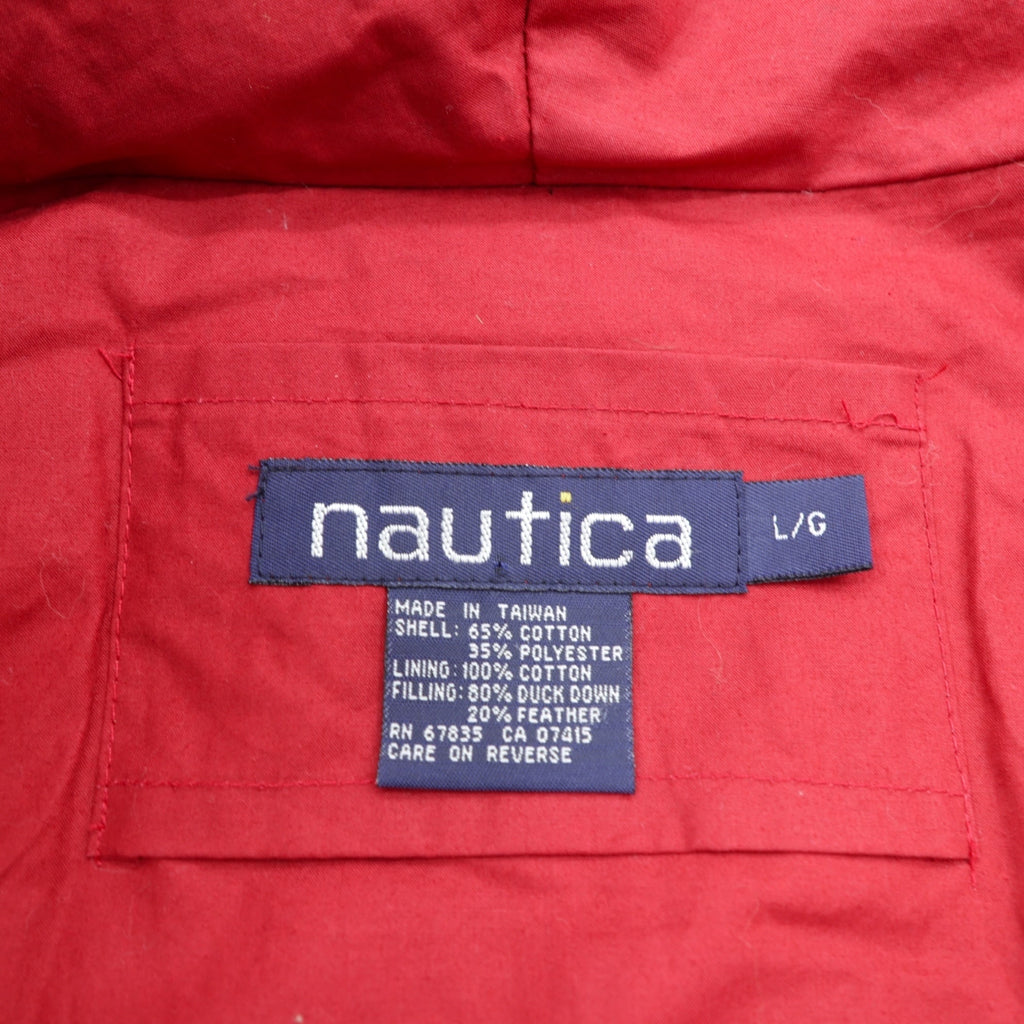 NAUTICA 90s 65/35 Cross N-3B Military Down Jacket, Large, Double Zip Drawcord, Removable Fur