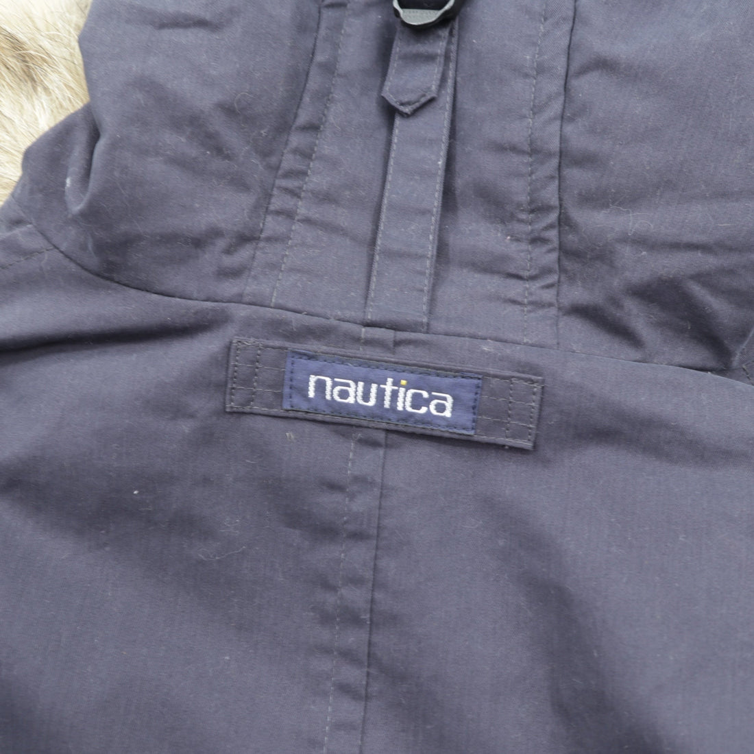 NAUTICA 90s 65/35 Cross N-3B Military Down Jacket, Large, Double Zip Drawcord, Removable Fur