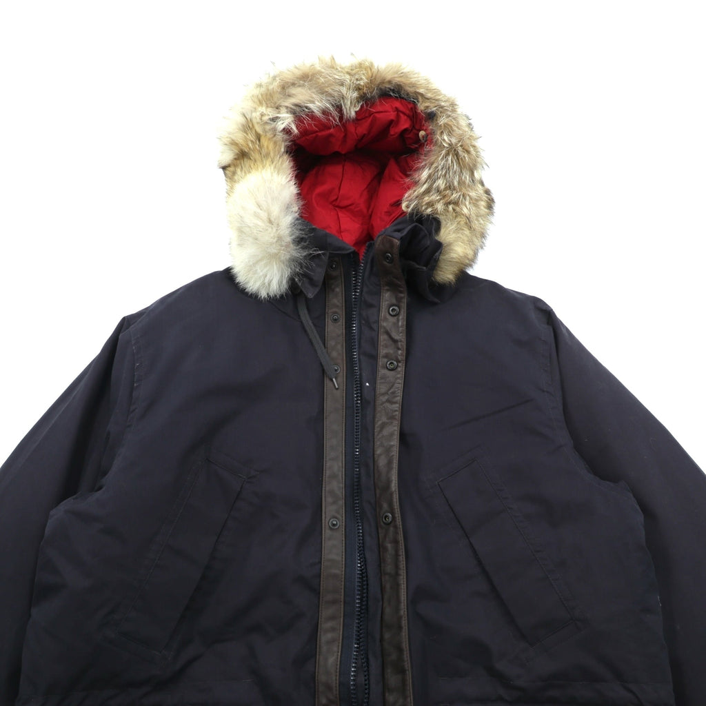 NAUTICA 90s 65/35 Cross N-3B Military Down Jacket, Large, Double Zip Drawcord, Removable Fur