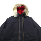NAUTICA 90s 65/35 Cross N-3B Military Down Jacket, Large, Double Zip Drawcord, Removable Fur