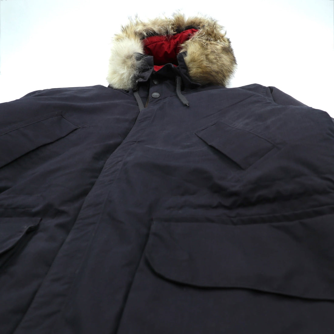 NAUTICA 90s 65/35 Cross N-3B Military Down Jacket, Large, Double Zip Drawcord, Removable Fur