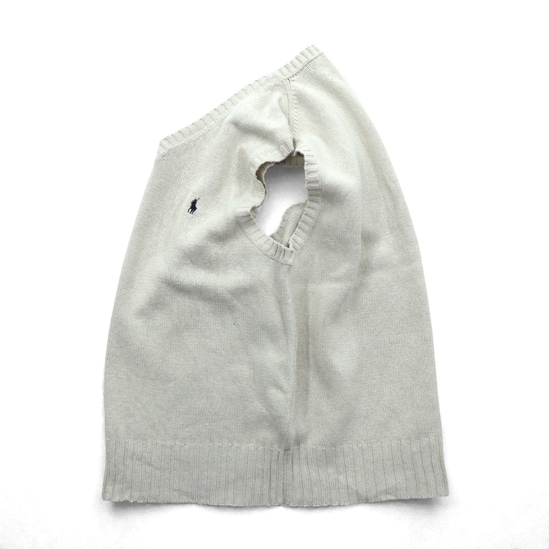 Polo Ralph Lauren 90年代 Vネック コットンニット ベスト L ベージュ スモールポニー刺繍