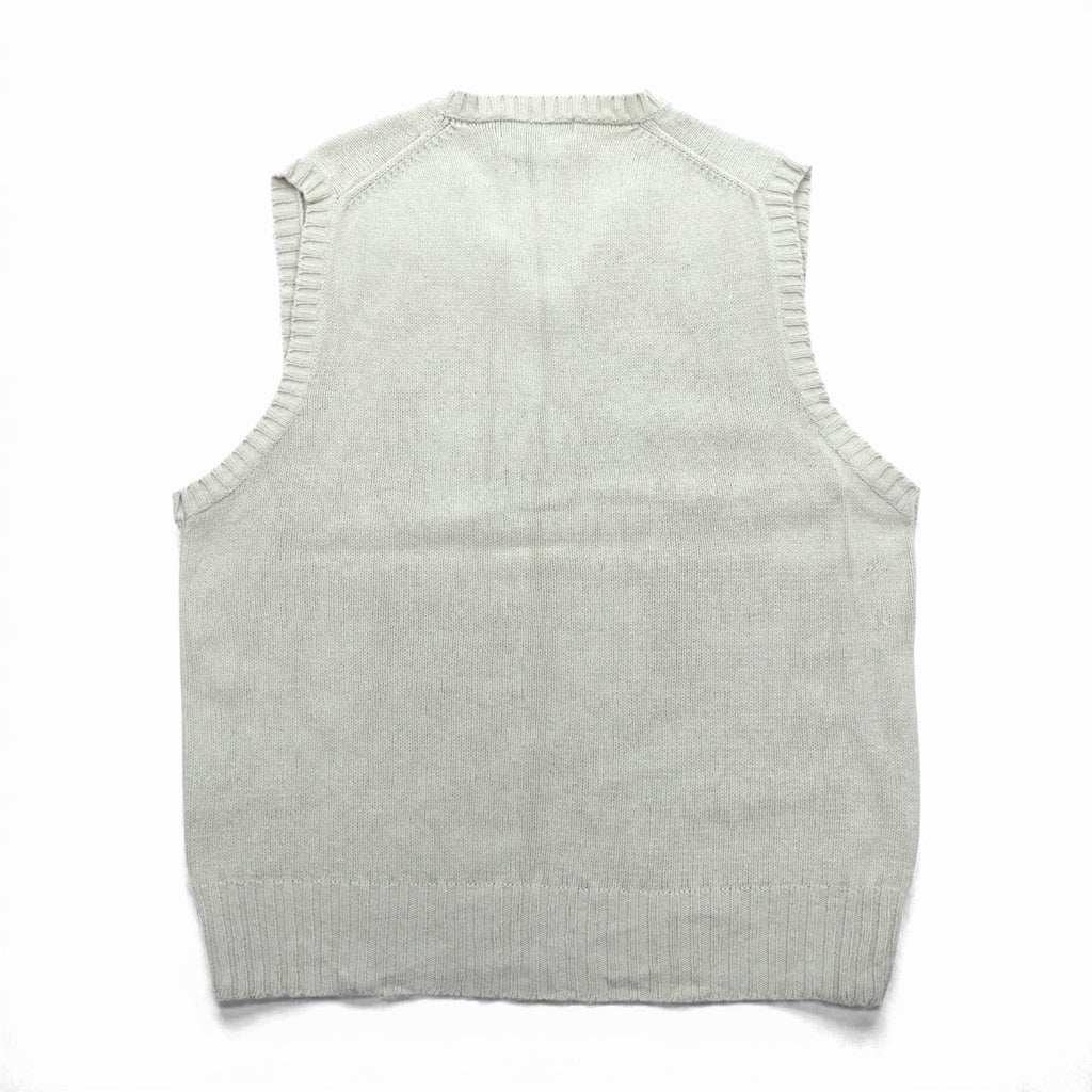Polo Ralph Lauren 90年代 Vネック コットンニット ベスト L ベージュ スモールポニー刺繍