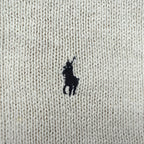 Polo Ralph Lauren 90年代 Vネック コットンニット ベスト L ベージュ スモールポニー刺繍