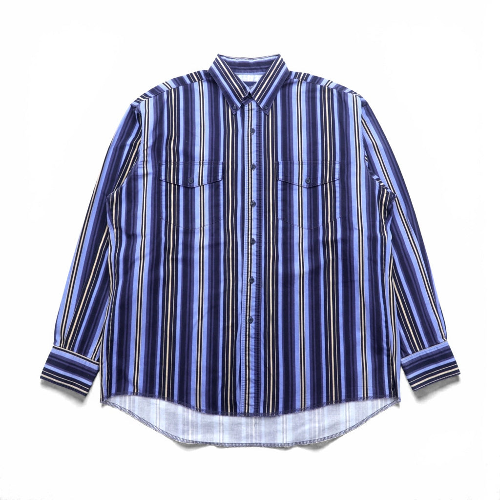 Wrangler 90s Button Down Shirt XL Navy Stripe Chest Pocket