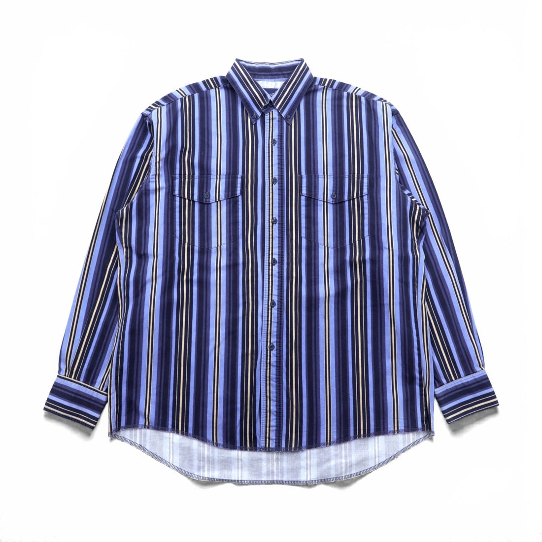 Wrangler 90s Button Down Shirt XL Navy Stripe Chest Pocket