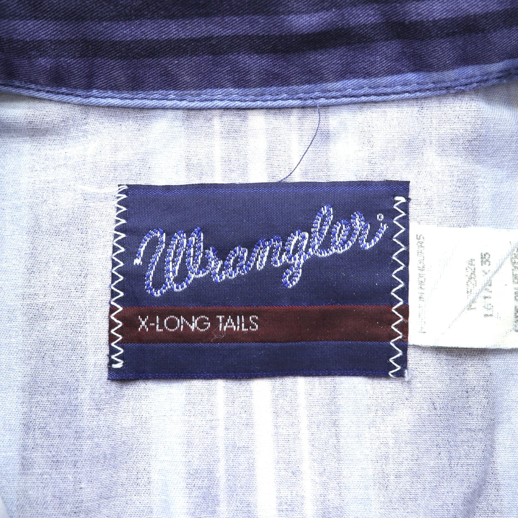 Wrangler 90s Button Down Shirt XL Navy Stripe Chest Pocket