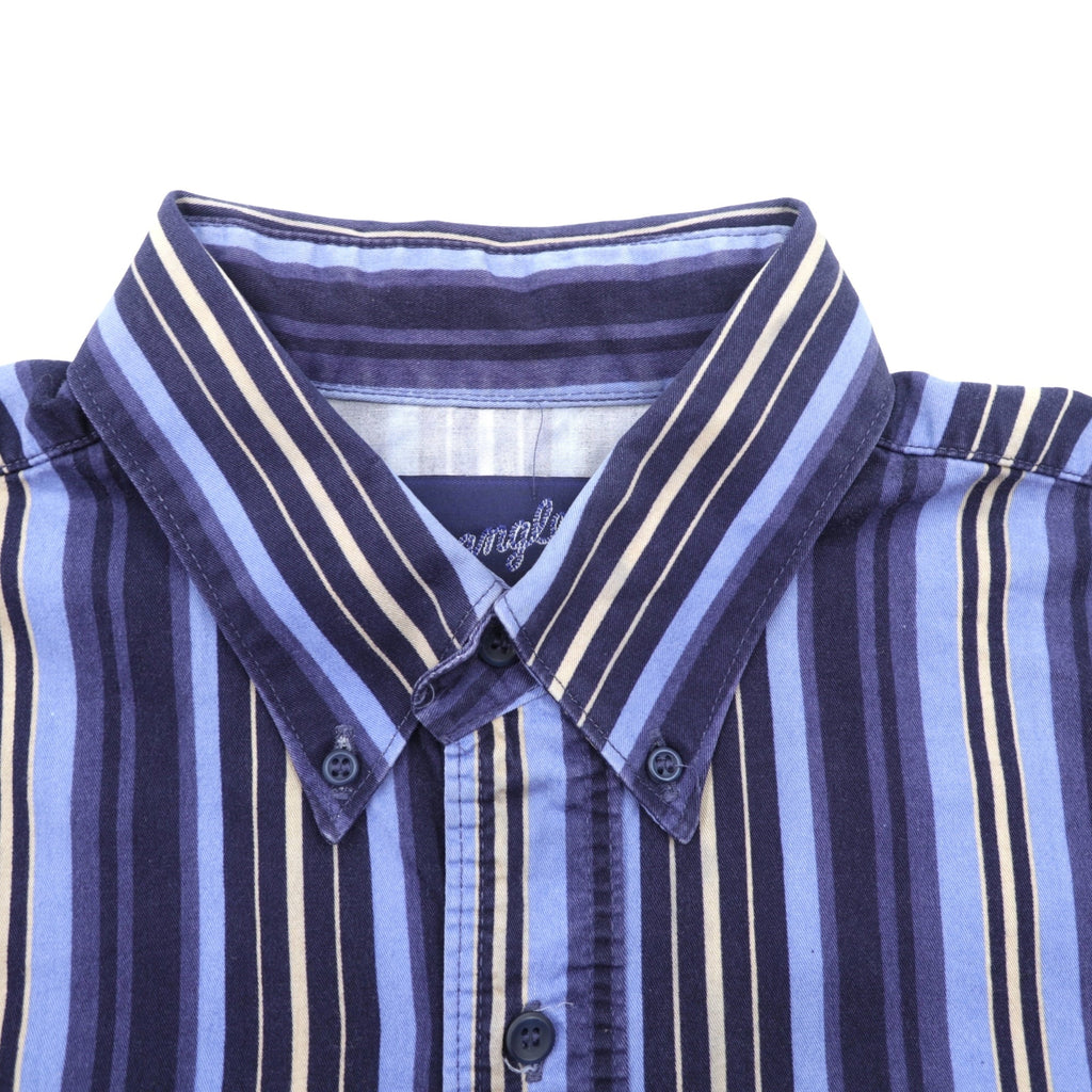 Wrangler 90s Button Down Shirt XL Navy Stripe Chest Pocket