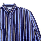 Wrangler 90s Button Down Shirt XL Navy Stripe Chest Pocket