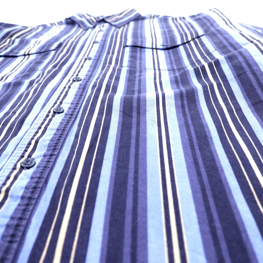 Wrangler 90s Button Down Shirt XL Navy Stripe Chest Pocket