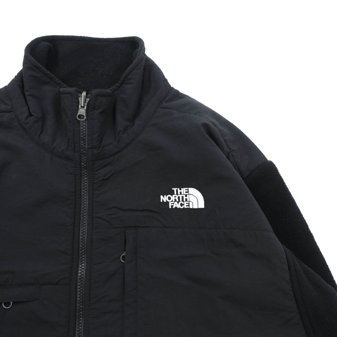 THE NORTH FACE Denali Jacket POLARTEC Fleece L Black Nylon Switching Drawcord