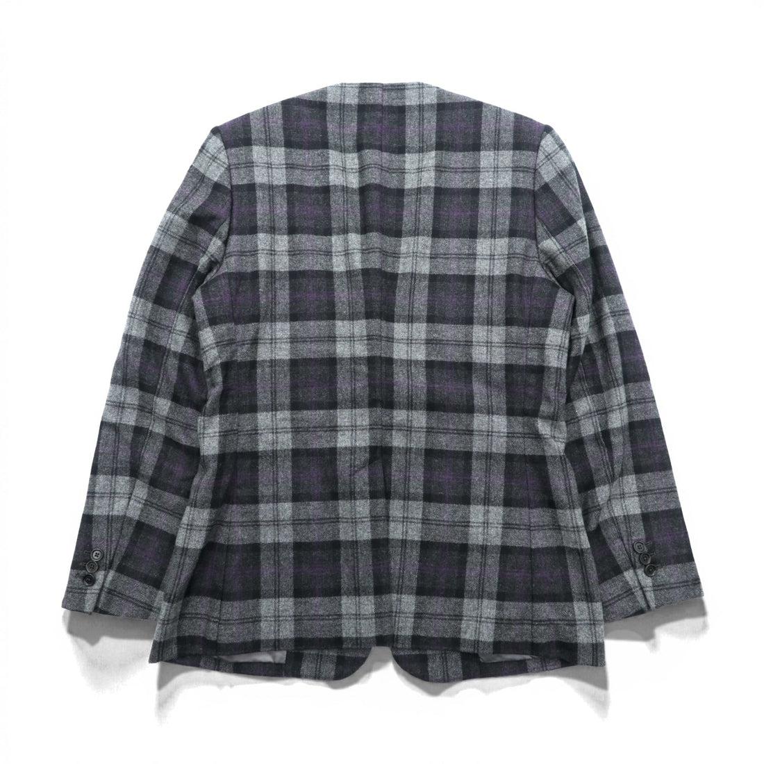 W-D MAN ノーカラー ブレザー ジャケット M チェック イタリア製 UNITED ARROWS 取扱い