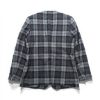 W-D MAN ノーカラー ブレザー ジャケット M チェック イタリア製 UNITED ARROWS 取扱い