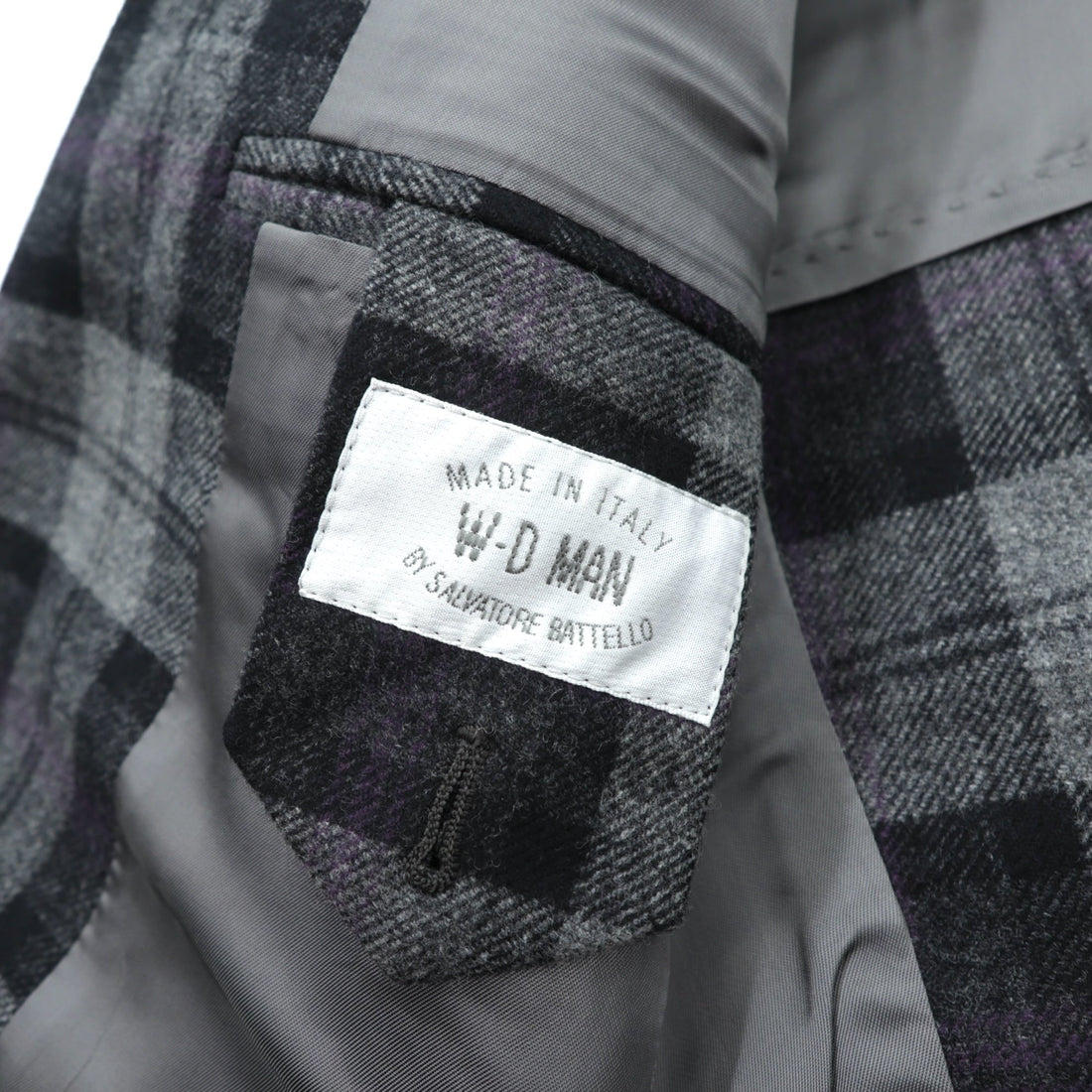 W-D MAN ノーカラー ブレザー ジャケット M チェック イタリア製 UNITED ARROWS 取扱い