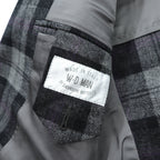 W-D MAN ノーカラー ブレザー ジャケット M チェック イタリア製 UNITED ARROWS 取扱い