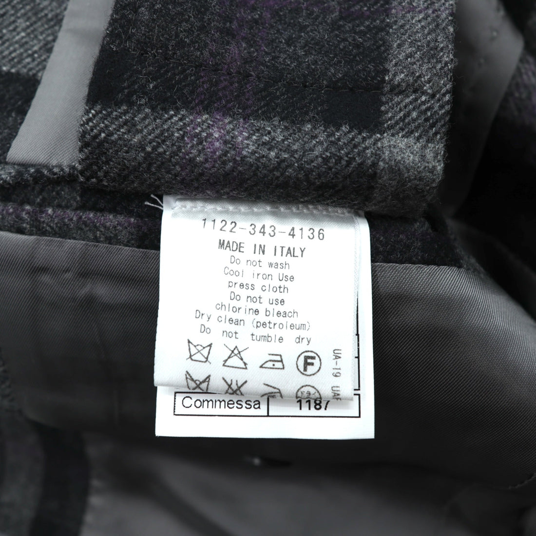 W-D MAN ノーカラー ブレザー ジャケット M チェック イタリア製 UNITED ARROWS 取扱い