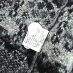 MR.OLIVE Jacquard Knit Allover Pattern Tailored Jacket, Leather, Gray Wool, Size S, M-3359, Made in Japan