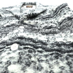 MR.OLIVE Jacquard Knit Allover Pattern Tailored Jacket, Leather, Gray Wool, Size S, M-3359, Made in Japan