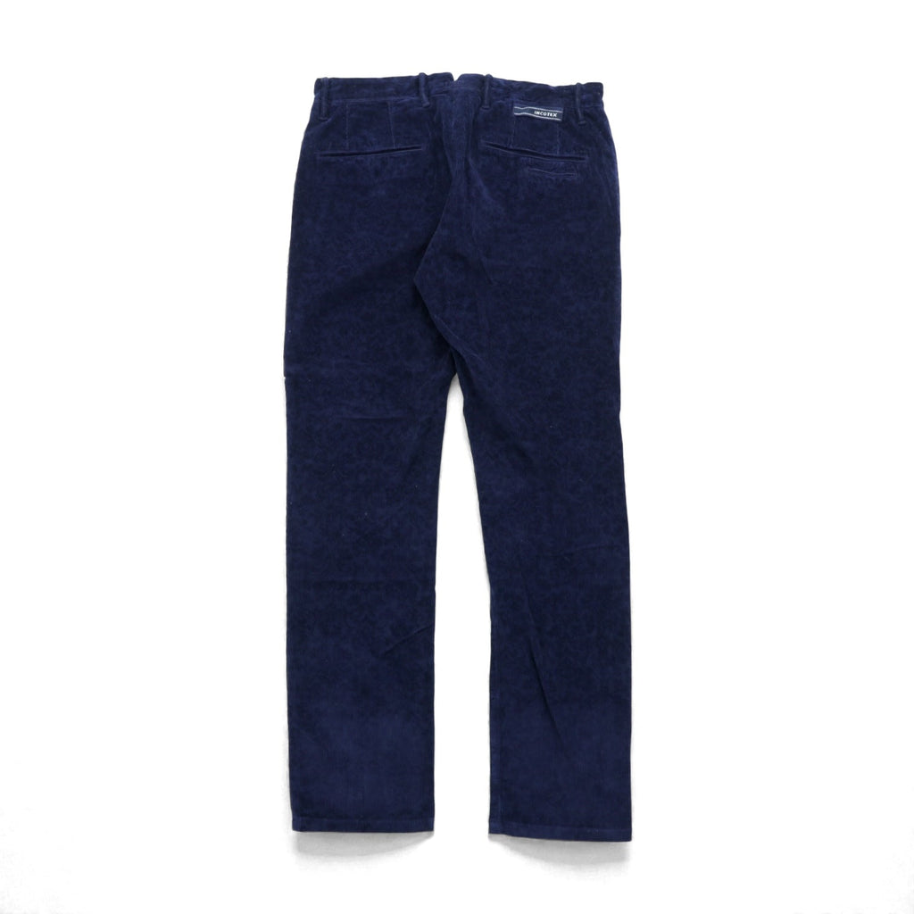 INCOTEX Floral Corduroy Slacks Chino Pants, Medium, Navy, A20X0, Made in Romania