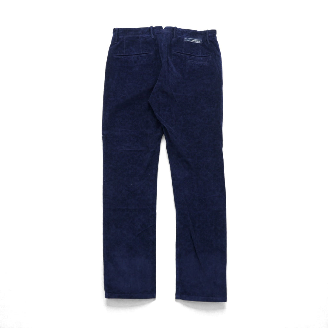 INCOTEX Floral Corduroy Slacks Chino Pants, Medium, Navy, A20X0, Made in Romania