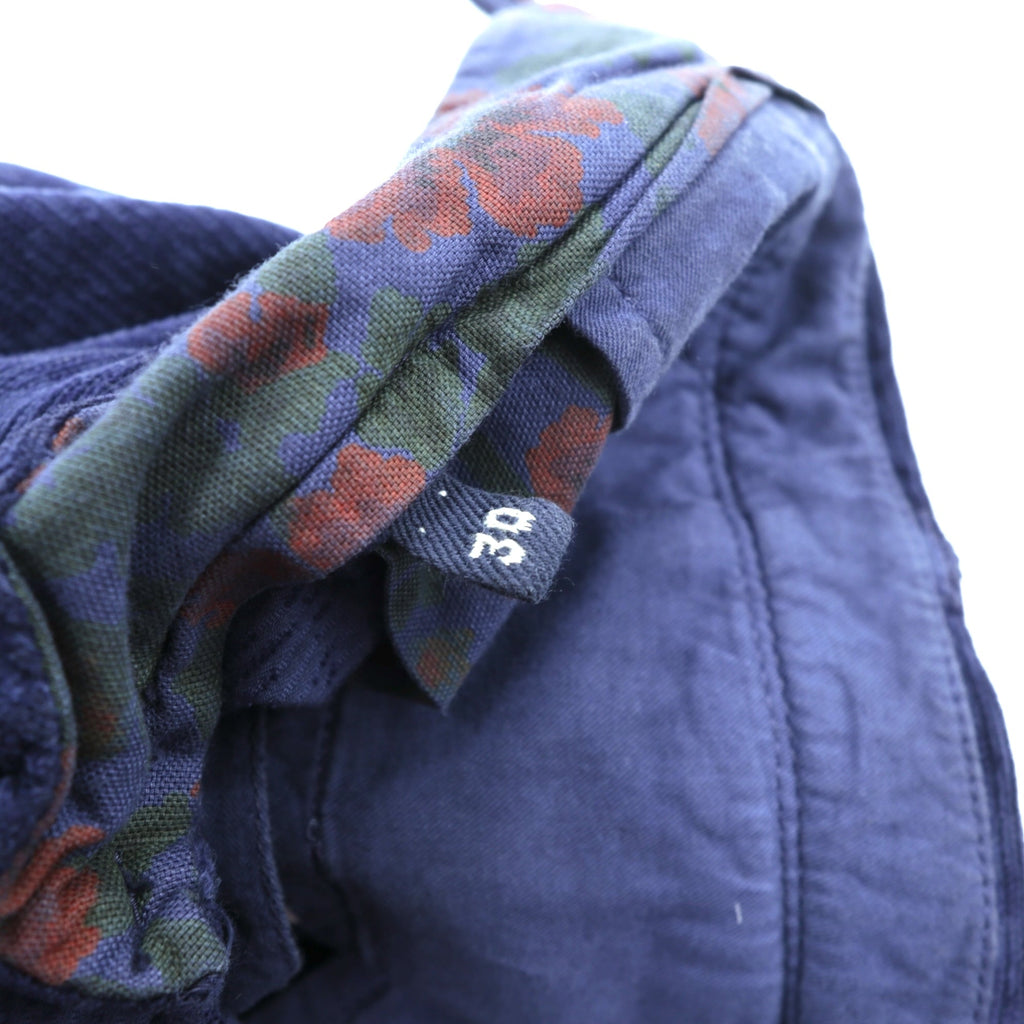 INCOTEX Floral Corduroy Slacks Chino Pants, Medium, Navy, A20X0, Made in Romania