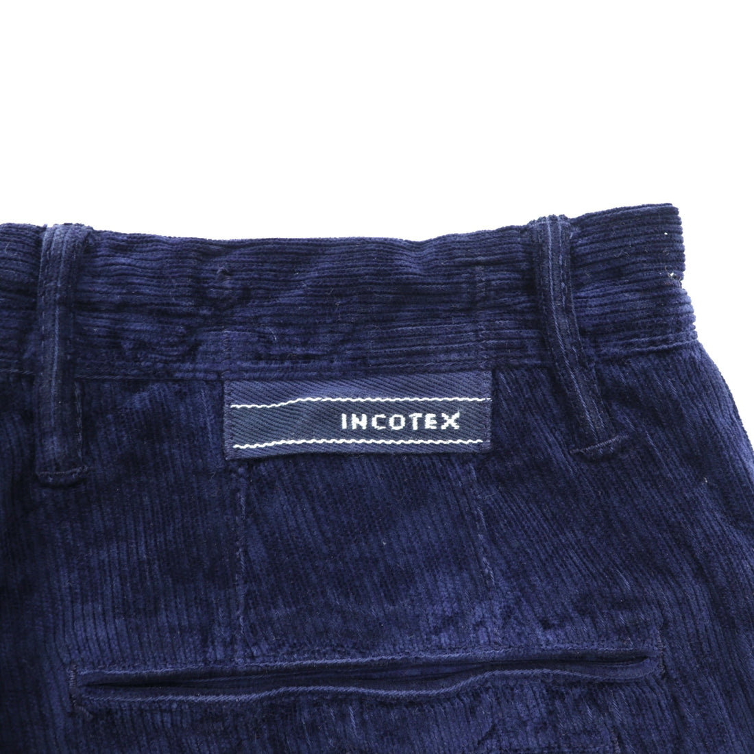 INCOTEX Floral Corduroy Slacks Chino Pants, Medium, Navy, A20X0, Made in Romania