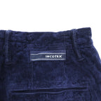 INCOTEX Floral Corduroy Slacks Chino Pants, Medium, Navy, A20X0, Made in Romania