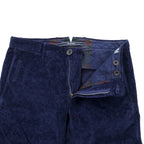 INCOTEX Floral Corduroy Slacks Chino Pants, Medium, Navy, A20X0, Made in Romania