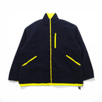 LACOSTE 90年代 リバーシブル ナイロンジャケット フリースジャケット XL ドローコード ジップアップ スタンドカラー