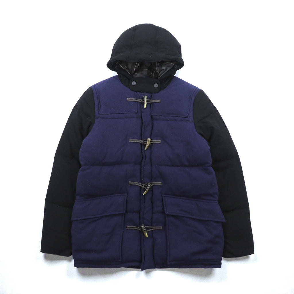 International Gallery BEAMS Exclusive Cape HEIGHTS Down Jacket, Size S, Navy, Double Zip Duffle, Landis WOOL, CH9111818