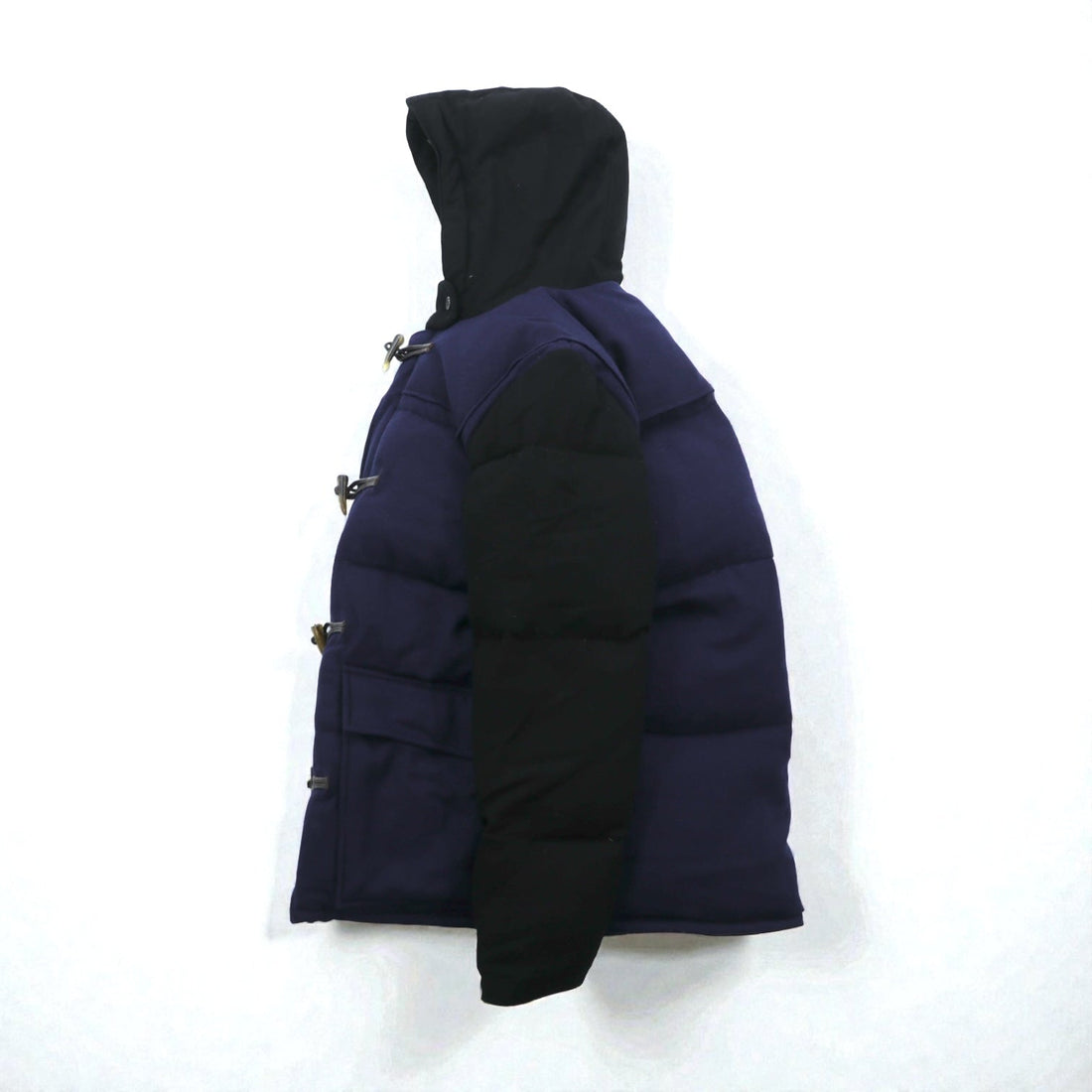 International Gallery BEAMS Exclusive Cape HEIGHTS Down Jacket, Size S, Navy, Double Zip Duffle, Landis WOOL, CH9111818