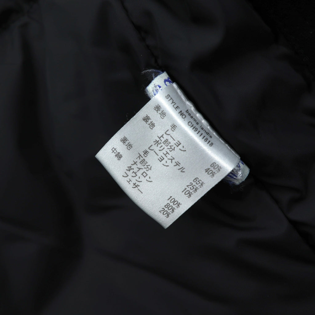 International Gallery BEAMS Exclusive Cape HEIGHTS Down Jacket, Size S, Navy, Double Zip Duffle, Landis WOOL, CH9111818