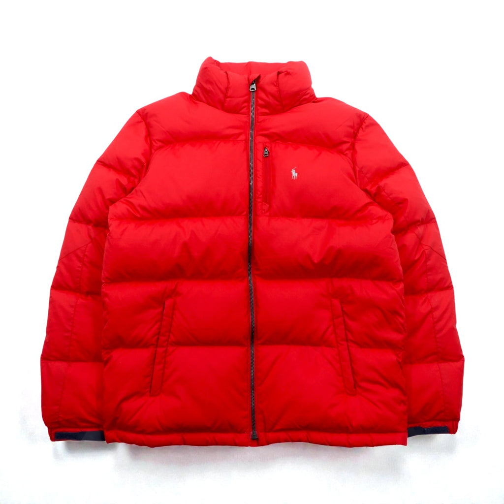 Polo Ralph Lauren Performance Down Jacket, Medium, Red Nylon, Small Pony, Detachable Hood