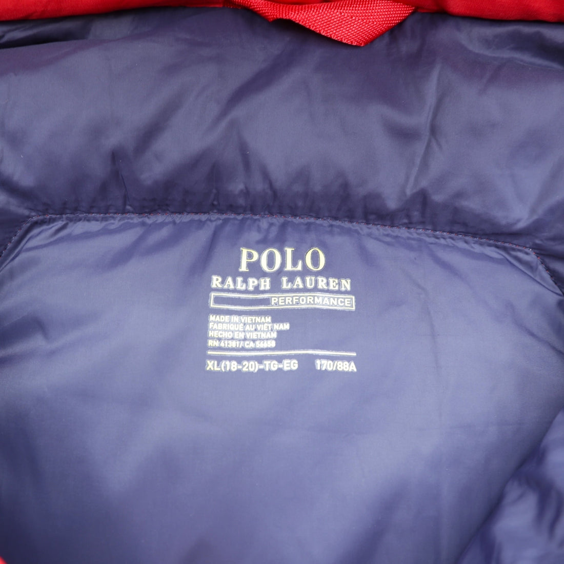 Polo Ralph Lauren Performance Down Jacket, Medium, Red Nylon, Small Pony, Detachable Hood