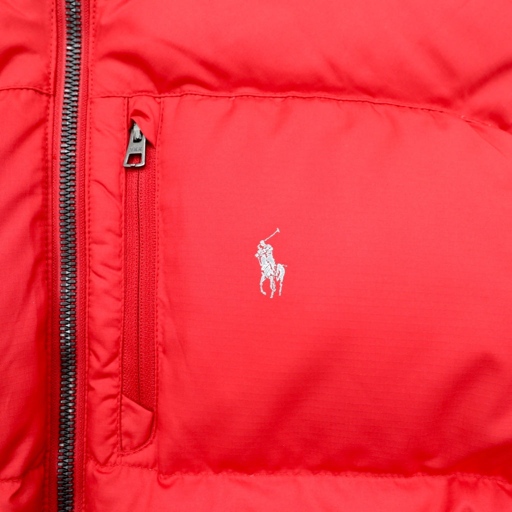 Polo Ralph Lauren Performance Down Jacket, Medium, Red Nylon, Small Pony, Detachable Hood