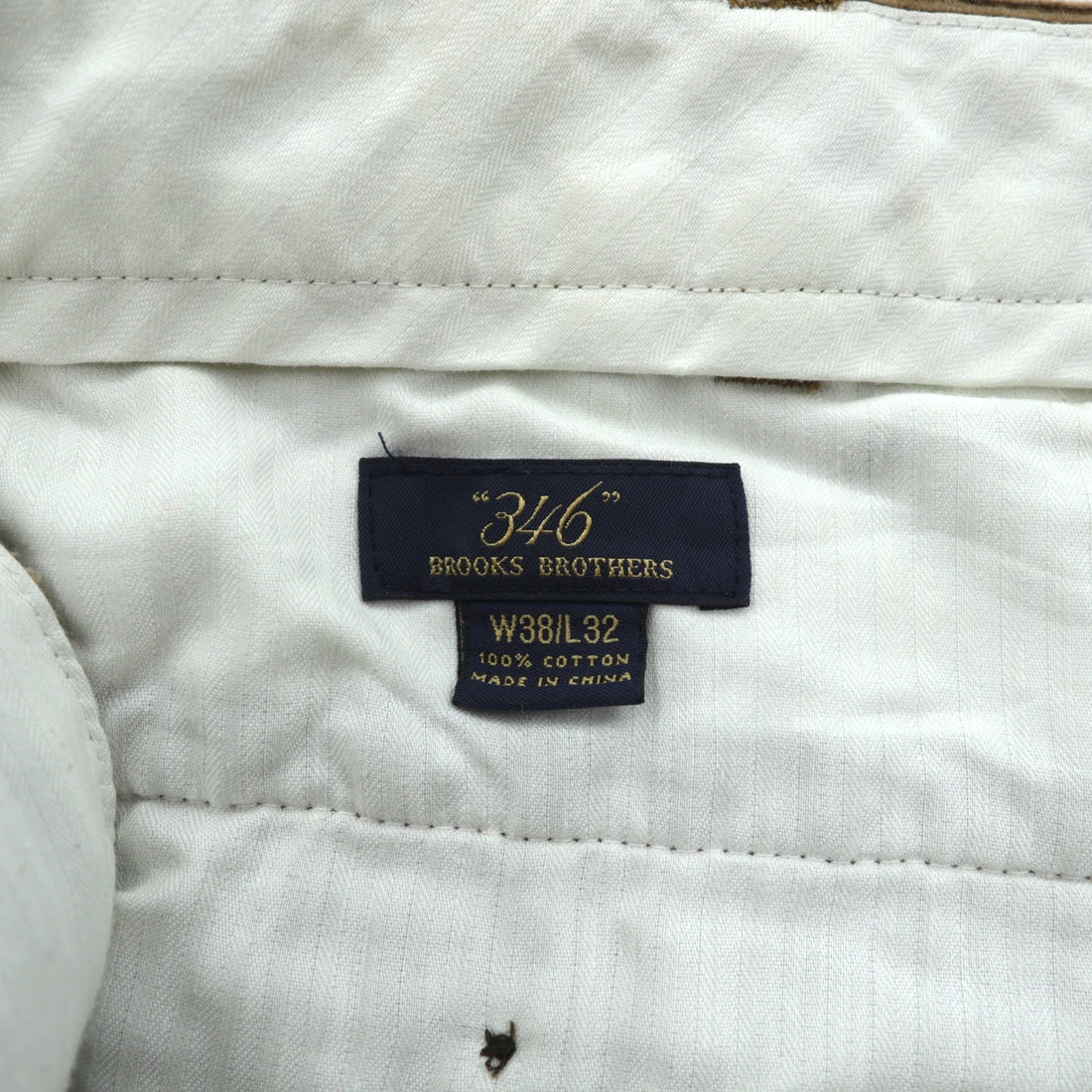 Brooks Brothers 2-Tuck Wide Corduroy Chino Pants, Slacks, Large, Brown Cotton