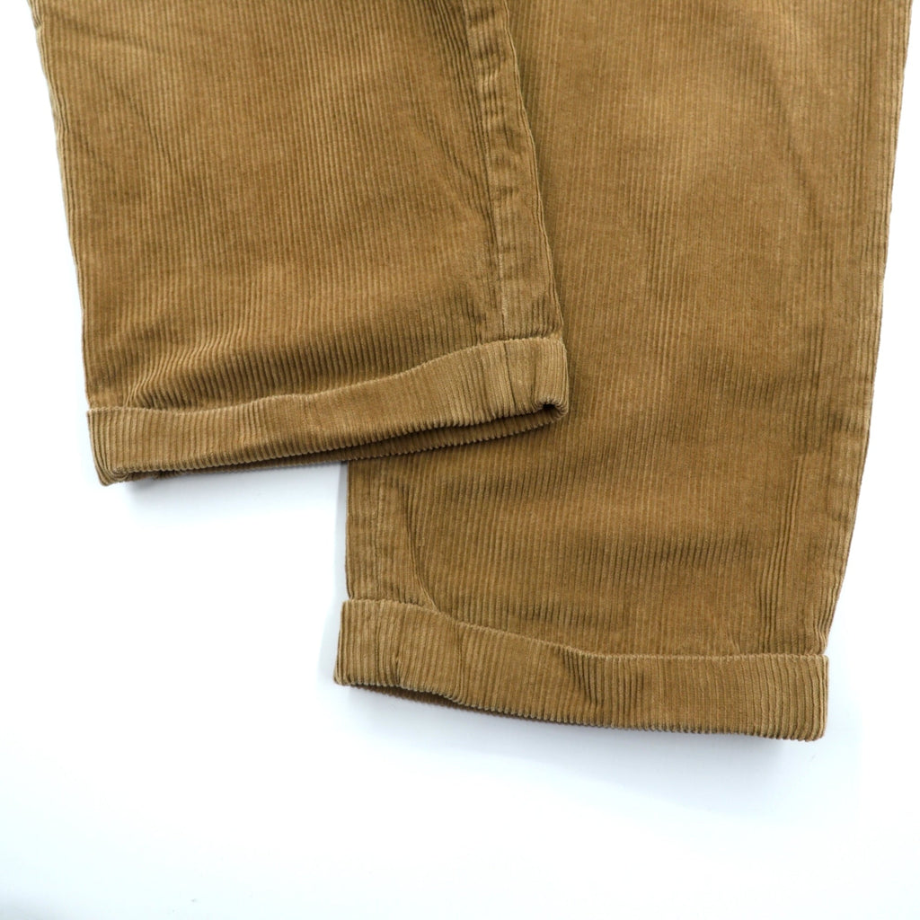 Brooks Brothers 2-Tuck Wide Corduroy Chino Pants, Slacks, Large, Brown Cotton