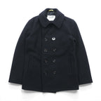 Schott Made in USA 10-Button Pea Coat, Medium, Navy Wool, U.S.740N, Style No. 7118