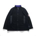 NAUTICA 00年代 フルジップ フリースジャケット XL ブラック スタンドカラー COMPETITION バックロゴ刺繍