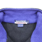 NAUTICA 00年代 フルジップ フリースジャケット XL ブラック スタンドカラー COMPETITION バックロゴ刺繍