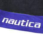 NAUTICA 00年代 フルジップ フリースジャケット XL ブラック スタンドカラー COMPETITION バックロゴ刺繍