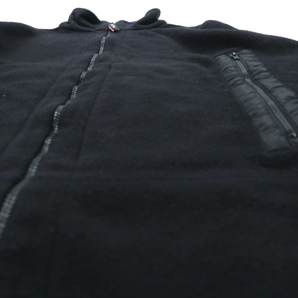 NAUTICA 00年代 フルジップ フリースジャケット XL ブラック スタンドカラー COMPETITION バックロゴ刺繍