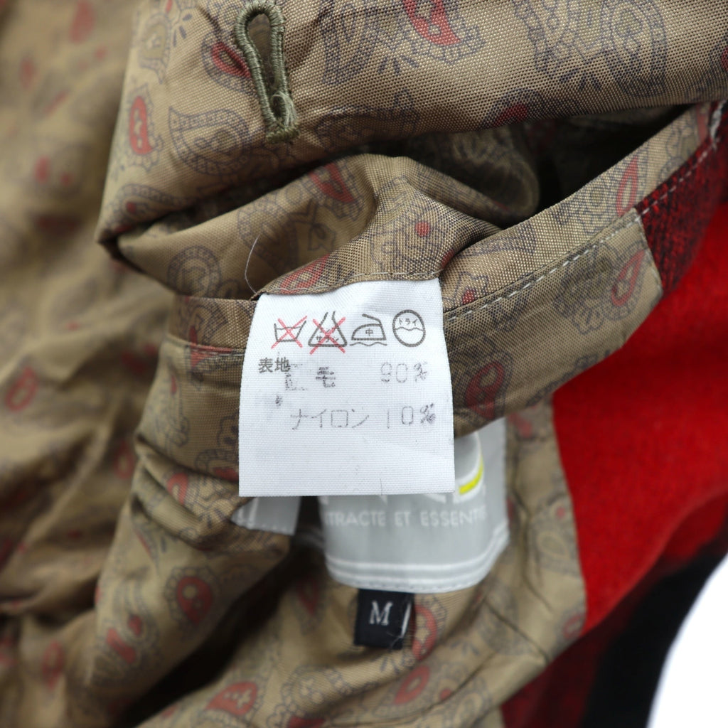 90s Japan Vintage Blazer バッファローチェック ツイード 1B テーラードジャケット ブレザー M レッド ウール 裏地 ペイズリー柄 INO 日本製