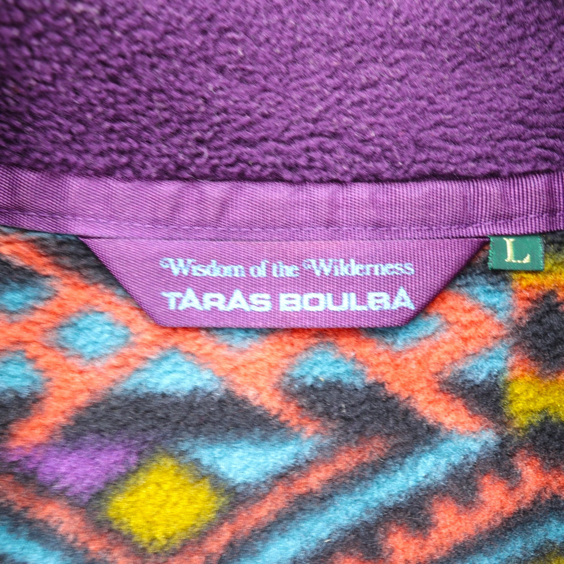 TARAS BOULBA 90s POLARTEC Allover Pattern Fleece Jacket L Multicolor Made in Japan