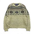 POLO SPORT RALPH LAUREN 90s Nordic Print Knit Sweater, Large, Wool and Silk Blend, Birdseye