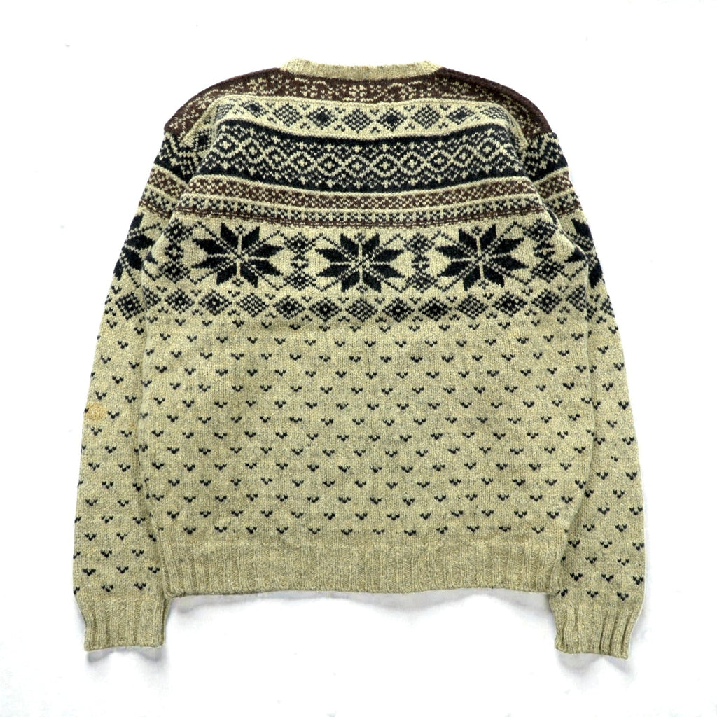 POLO SPORT RALPH LAUREN 90s Nordic Print Knit Sweater, Large, Wool and Silk Blend, Birdseye