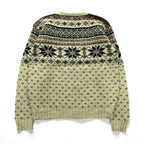 POLO SPORT RALPH LAUREN 90s Nordic Print Knit Sweater, Large, Wool and Silk Blend, Birdseye