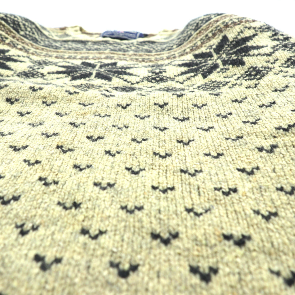 POLO SPORT RALPH LAUREN 90s Nordic Print Knit Sweater, Large, Wool and Silk Blend, Birdseye
